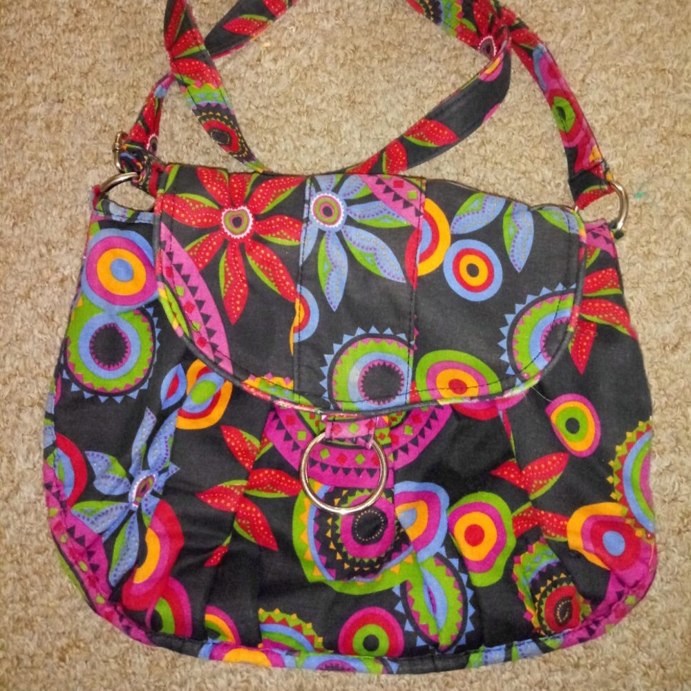 Victoria Leland floral fabric purse